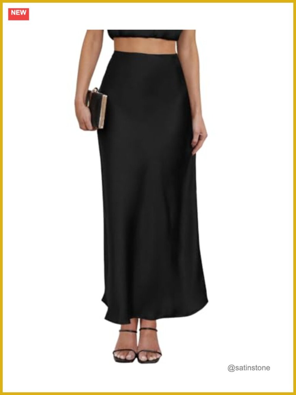 Satin Maxi Skirt High Waisted A-Line Long Flowy Leopard Print